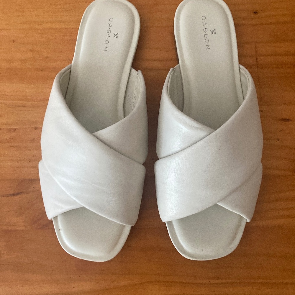 Caslon Calla Slide Women's Sandals, Size 10, Ivory Shell